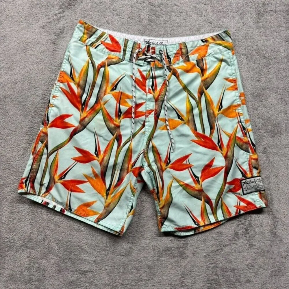 Body Glove Board Shorts Mens 31 Waist Floral Flower Plants Design‎